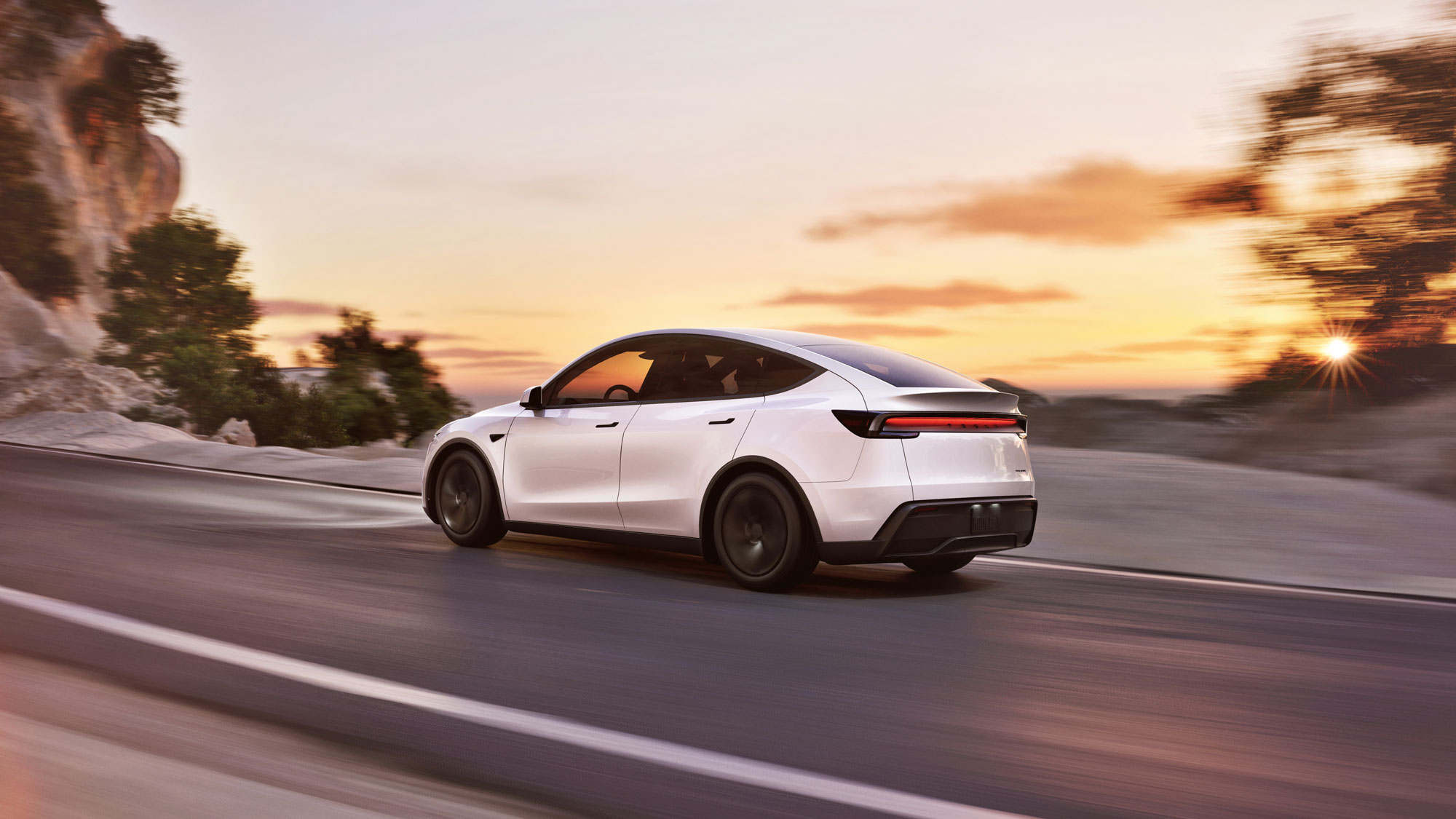 Tesla modell Y på biltur